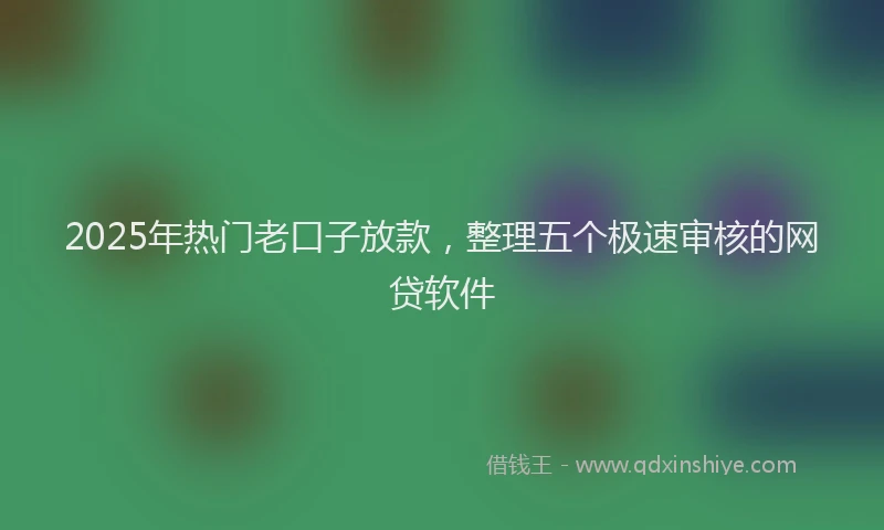 2025年热门老口子放款,整理五个极速审核的网贷软件