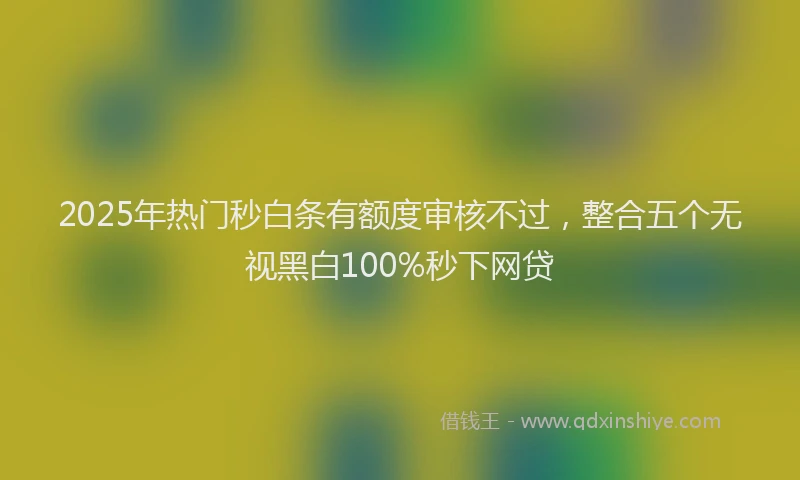 2025年热门秒白条有额度审核不过，整合五个无视黑白100%秒下网贷