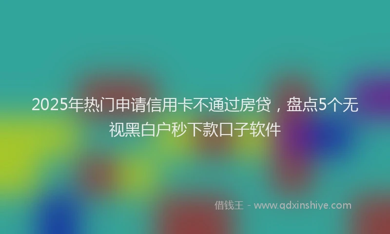 2025年热门申请信用卡不通过房贷，盘点5个无视黑白户秒下款口子软件