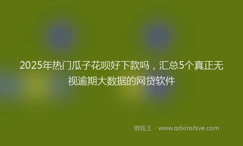 2025年热门瓜子花呗好下款吗，汇总5个真正无视逾期大数据的网贷软件