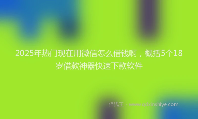 2025年热门现在用微信怎么借钱啊，概括5个18岁借款神器快速下款软件