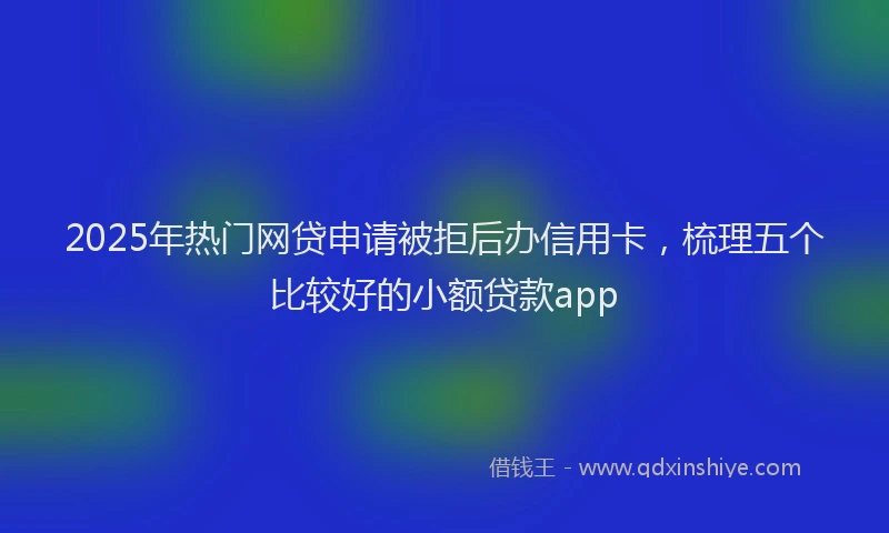 2025年热门网贷申请被拒后办信用卡，梳理五个比较好的小额贷款app