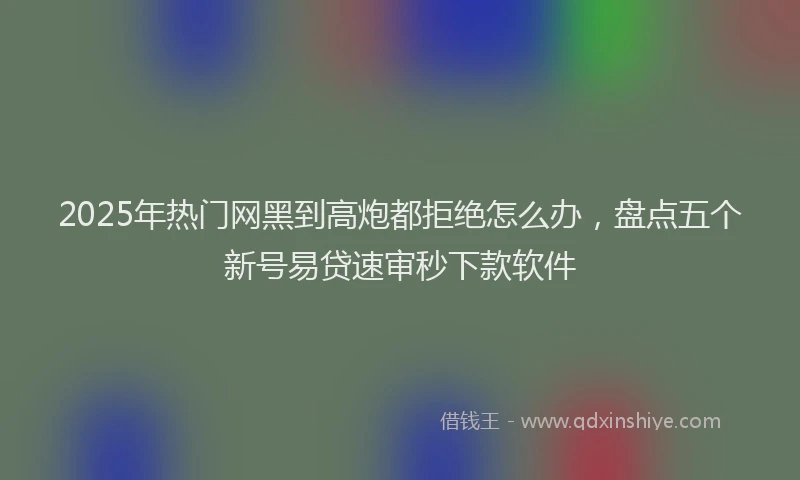 2025年热门网黑到高炮都拒绝怎么办，盘点五个新号易贷速审秒下款软件
