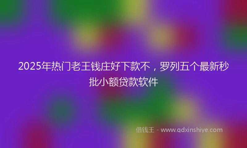 2025年热门老王钱庄好下款不，罗列五个最新秒批小额贷款软件