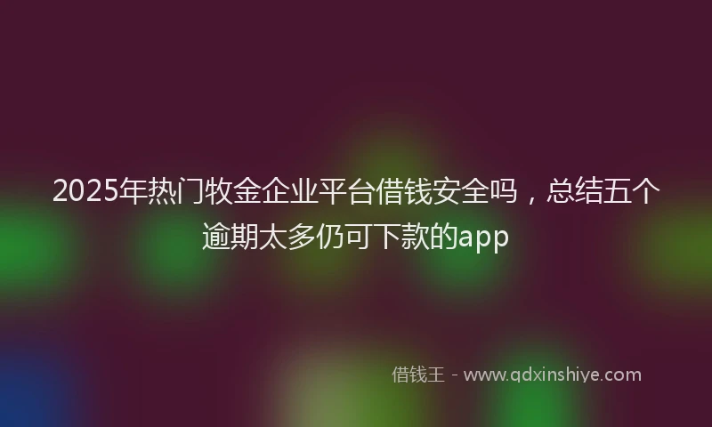 2025年热门牧金企业平台借钱安全吗，总结五个逾期太多仍可下款的app