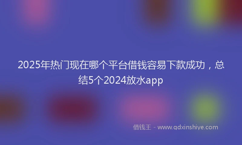 2025年热门现在哪个平台借钱容易下款成功，总结5个2024放水app