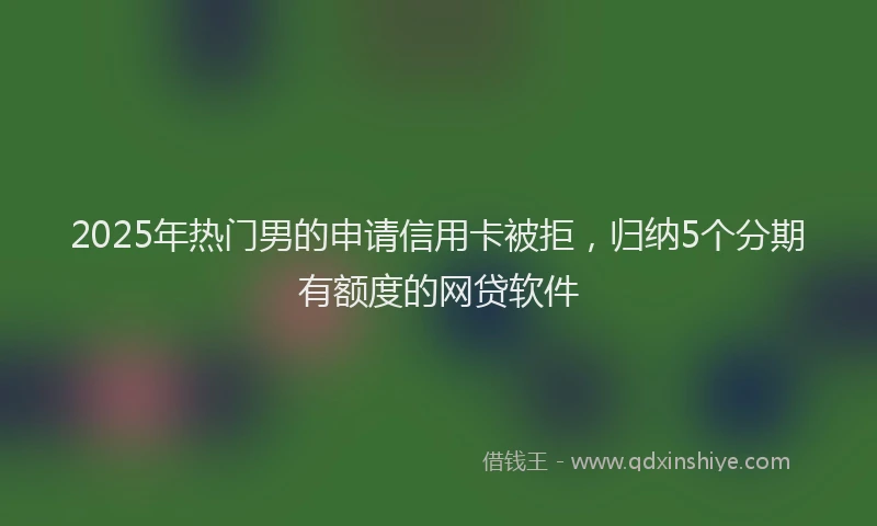 2025年热门男的申请信用卡被拒,归纳5个分期有额度的网贷软件