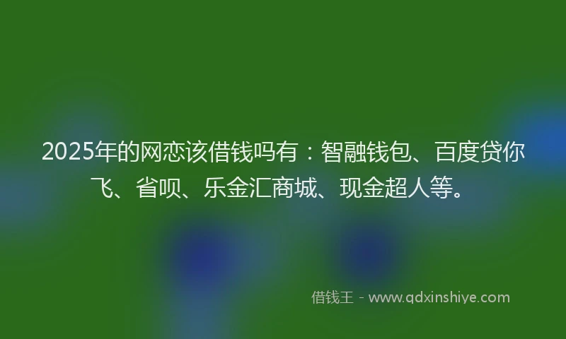 2025年的网恋该借钱吗有：智融钱包、百度贷你飞、省呗、乐金汇商城、现金超人等。
