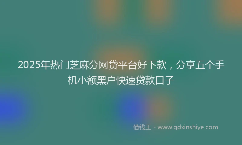 2025年热门芝麻分网贷平台好下款,分享五个手机小额黑户快速贷款口子