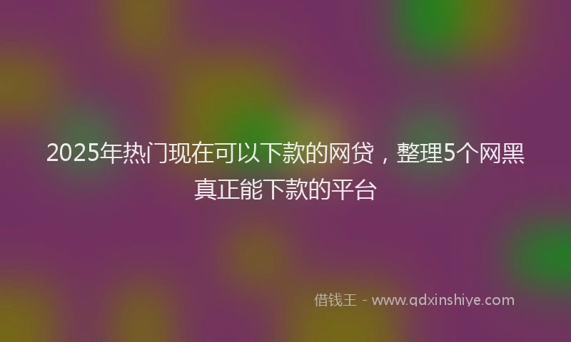 2025年热门现在可以下款的网贷，整理5个网黑真正能下款的平台