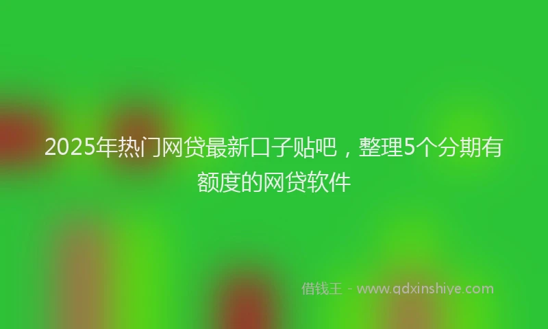 2025年热门网贷最新口子贴吧，整理5个分期有额度的网贷软件