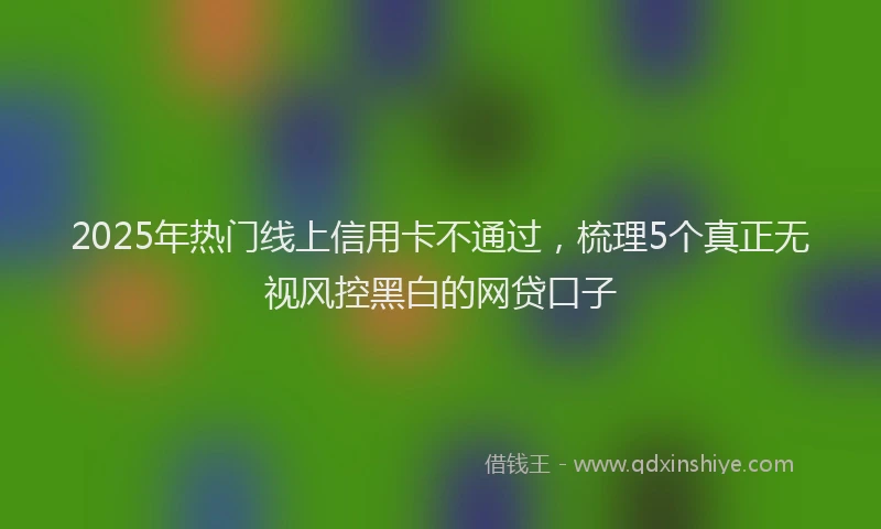 2025年热门线上信用卡不通过，梳理5个真正无视风控黑白的网贷口子