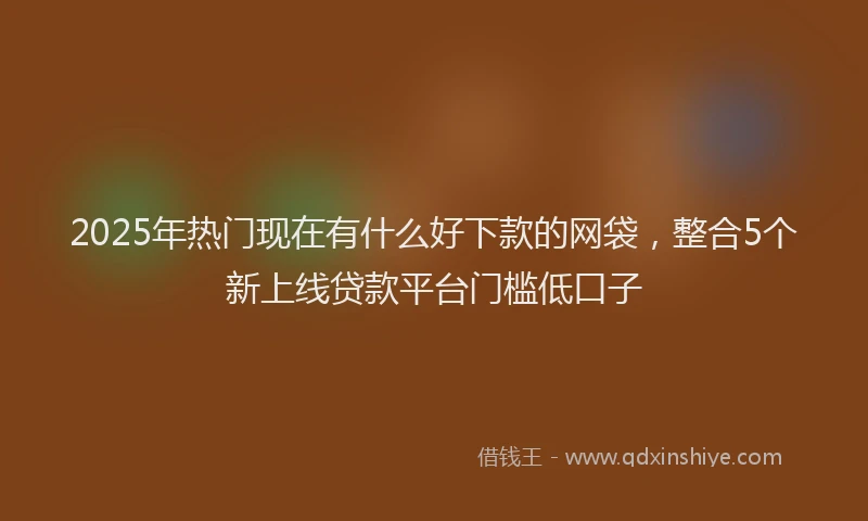 2025年热门现在有什么好下款的网袋，整合5个新上线贷款平台门槛低口子