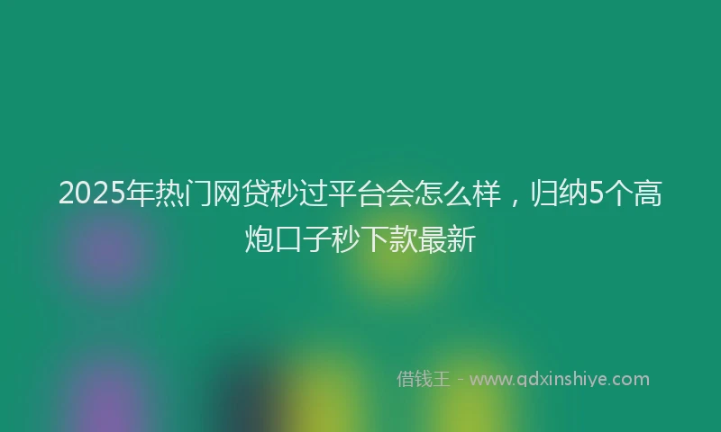 2025年热门网贷秒过平台会怎么样，归纳5个高炮口子秒下款最新