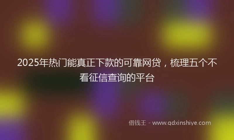 2025年热门能真正下款的可靠网贷,梳理五个不看征信查询的平台