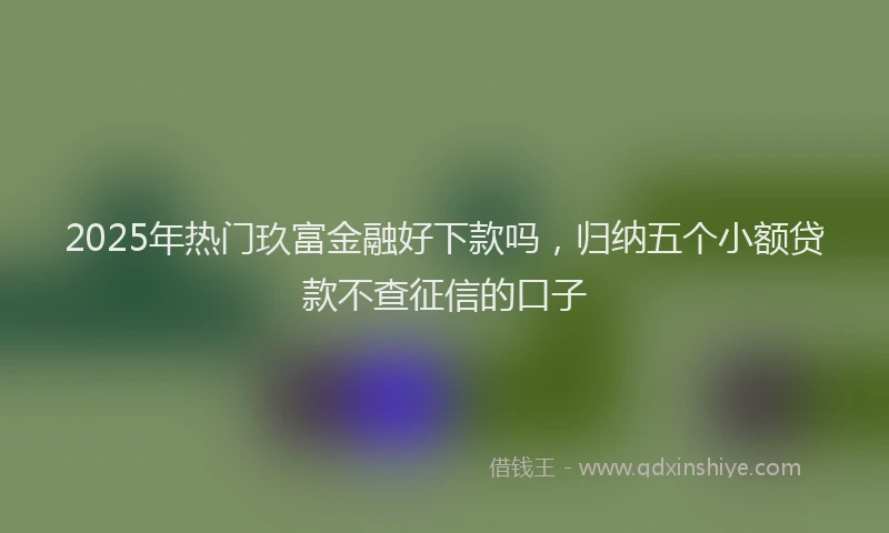 2025年热门玖富金融好下款吗，归纳五个小额贷款不查征信的口子