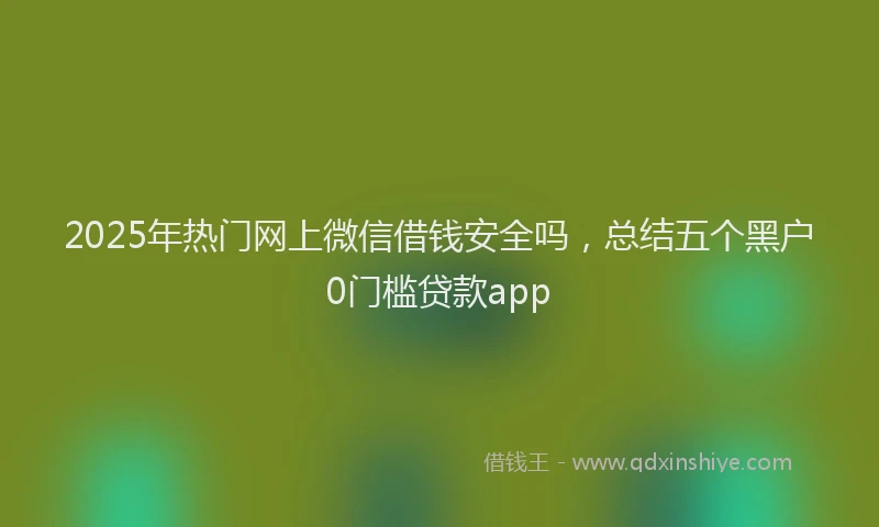 2025年热门网上微信借钱安全吗，总结五个黑户0门槛贷款app