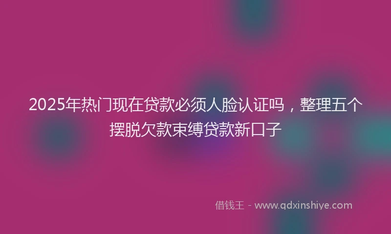 2025年热门现在贷款必须人脸认证吗，整理五个摆脱欠款束缚贷款新口子