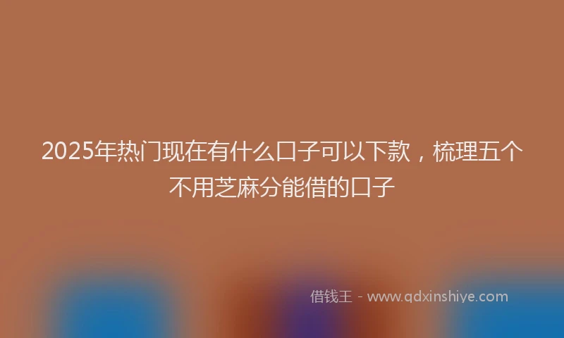 2025年热门现在有什么口子可以下款，梳理五个不用芝麻分能借的口子