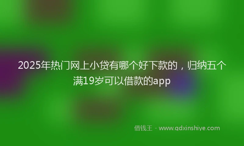 2025年热门网上小贷有哪个好下款的，归纳五个满19岁可以借款的app