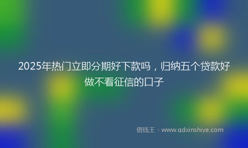 2025年热门立即分期好下款吗，归纳五个贷款好做不看征信的口子