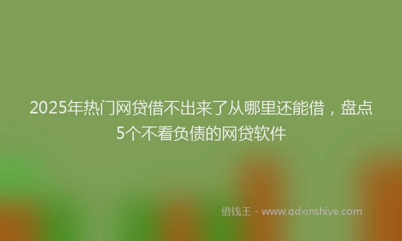 2025年热门网贷借不出来了从哪里还能借，盘点5个不看负债的网贷软件