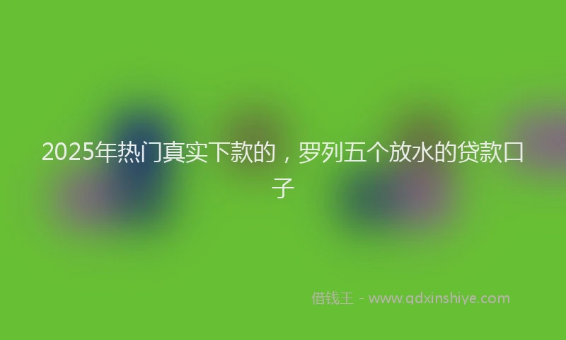 2025年热门真实下款的,罗列五个放水的贷款口子