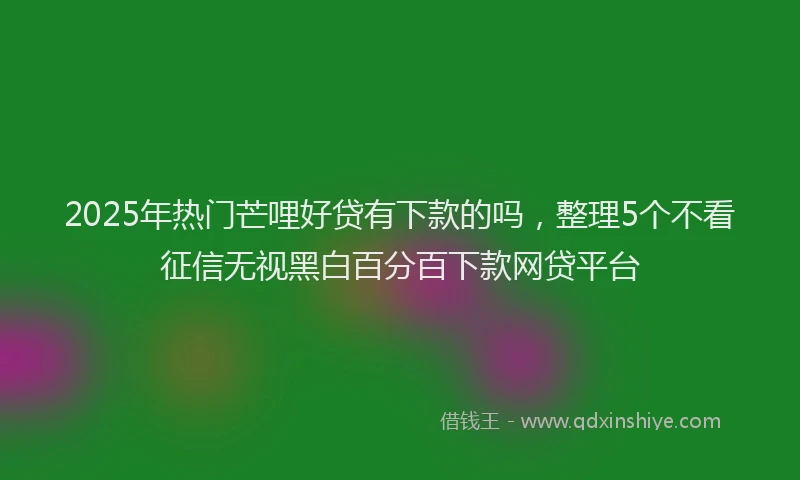 2025年热门芒哩好贷有下款的吗，整理5个不看征信无视黑白百分百下款网贷平台