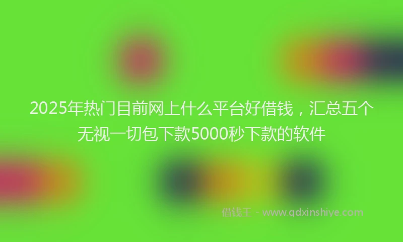 2025年热门目前网上什么平台好借钱,汇总五个无视一切包下款5000秒下款的软件
