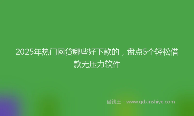2025年热门网贷哪些好下款的,盘点5个轻松借款无压力软件