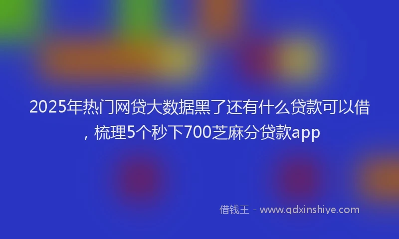 2025年热门网贷大数据黑了还有什么贷款可以借，梳理5个秒下700芝麻分贷款app