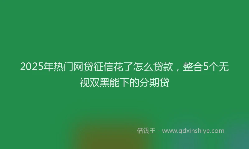 2025年热门网贷征信花了怎么贷款，整合5个无视双黑能下的分期贷