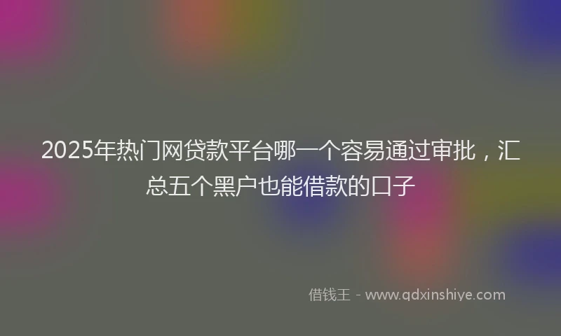 2025年热门网贷款平台哪一个容易通过审批，汇总五个黑户也能借款的口子