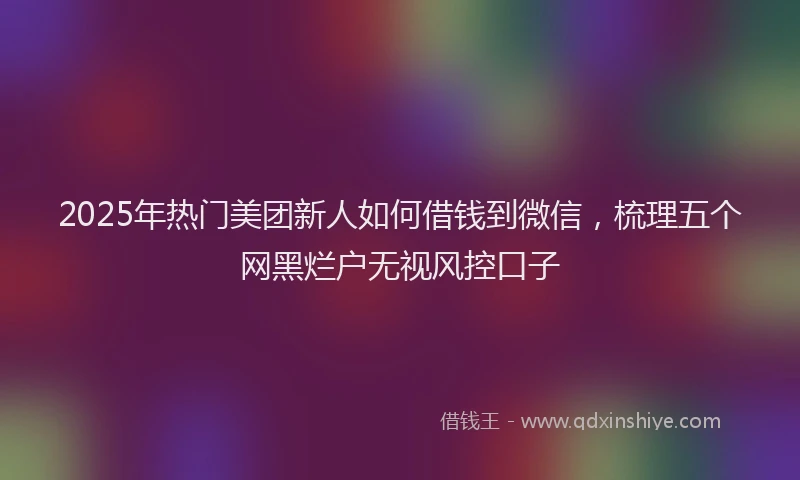 2025年热门美团新人如何借钱到微信，梳理五个网黑烂户无视风控口子