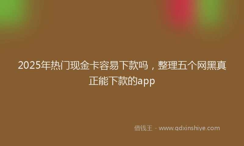 2025年热门现金卡容易下款吗，整理五个网黑真正能下款的app