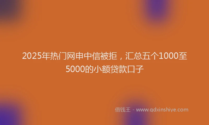 2025年热门网申中信被拒，汇总五个1000至5000的小额贷款口子