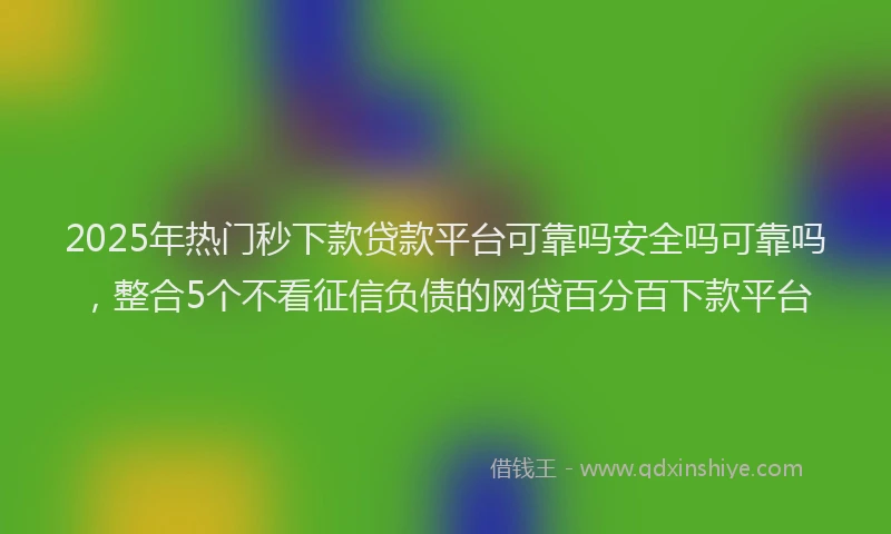 2025年热门秒下款贷款平台可靠吗安全吗可靠吗，整合5个不看征信负债的网贷百分百下款平台