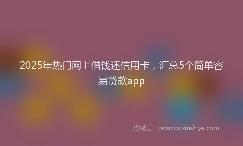2025年热门网上借钱还信用卡，汇总5个简单容易贷款app