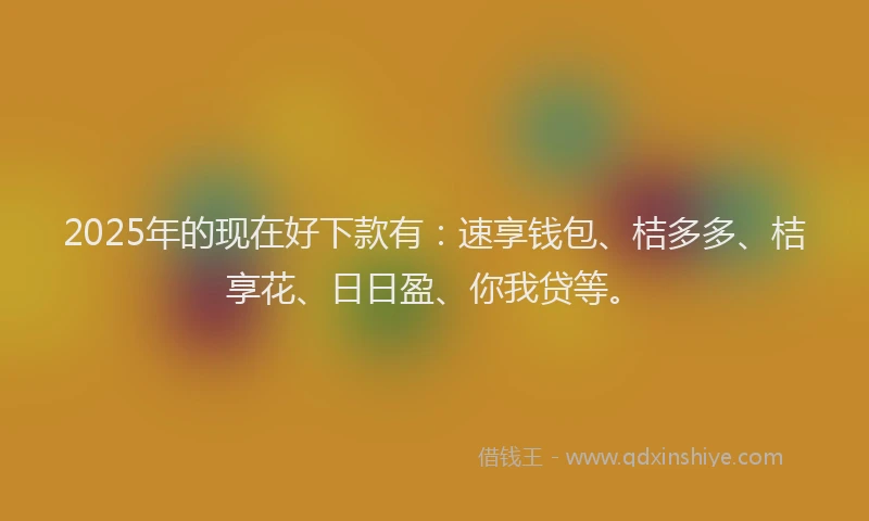 2025年的现在好下款有：速享钱包、桔多多、桔享花、日日盈、你我贷等。