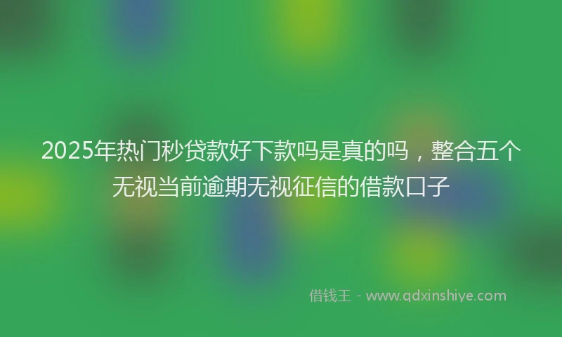 2025年热门秒贷款好下款吗是真的吗,整合五个无视当前逾期无视征信的借款口子