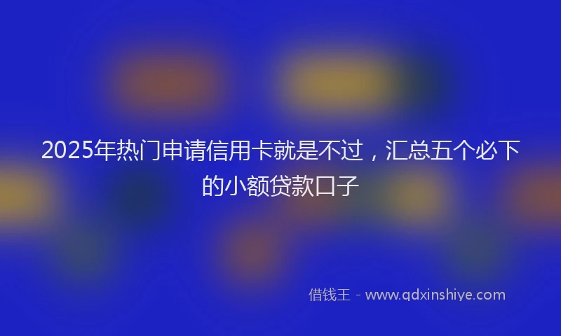 2025年热门申请信用卡就是不过，汇总五个必下的小额贷款口子
