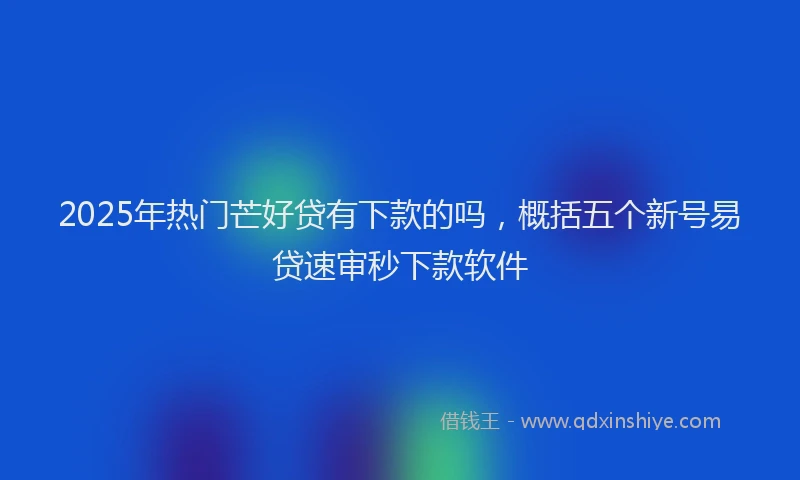 2025年热门芒好贷有下款的吗，概括五个新号易贷速审秒下款软件