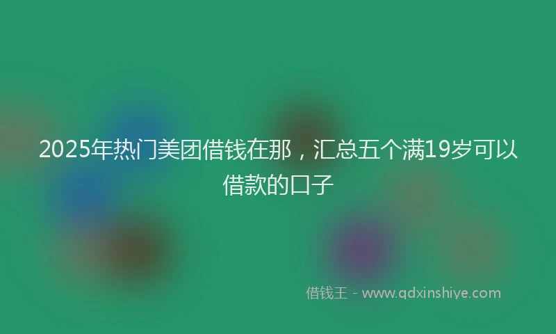 2025年热门美团借钱在那,汇总五个满19岁可以借款的口子