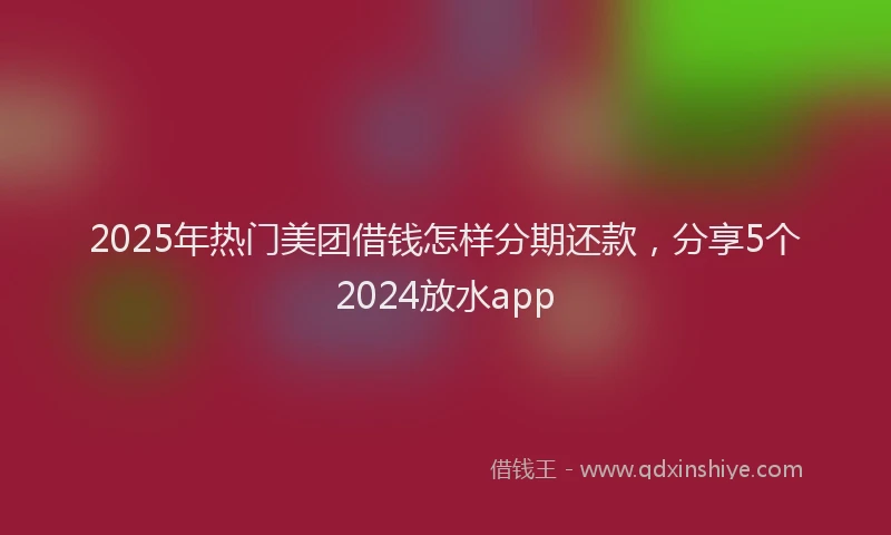 2025年热门美团借钱怎样分期还款，分享5个2024放水app