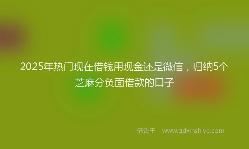 2025年热门现在借钱用现金还是微信，归纳5个芝麻分负面借款的口子