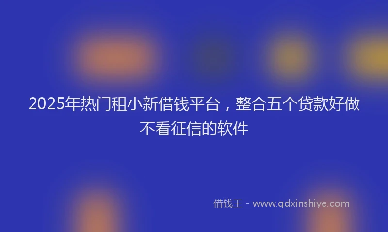2025年热门租小新借钱平台，整合五个贷款好做不看征信的软件