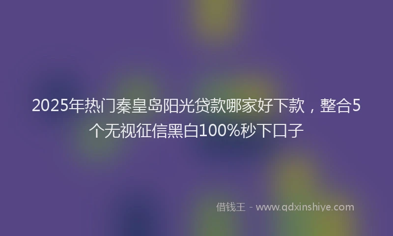 2025年热门秦皇岛阳光贷款哪家好下款，整合5个无视征信黑白100%秒下口子