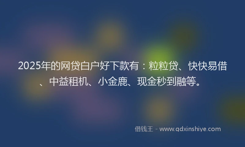 2025年的网贷白户好下款有：粒粒贷、快快易借、中益租机、小金鹿、现金秒到融等。