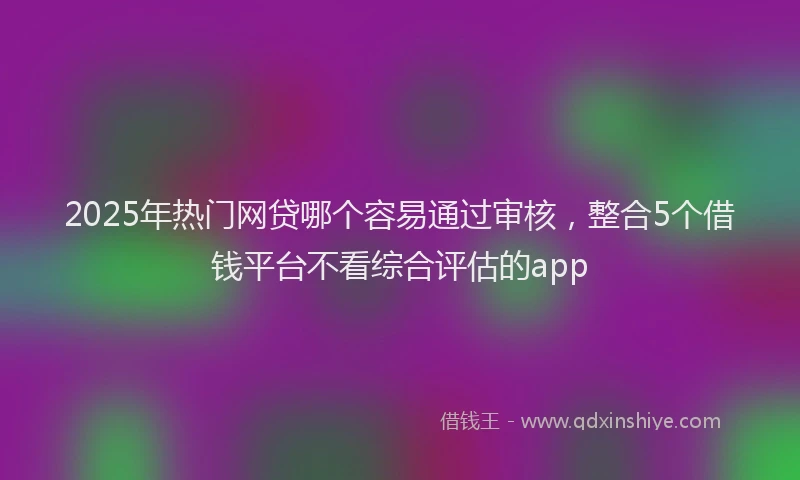 2025年热门网贷哪个容易通过审核，整合5个借钱平台不看综合评估的app
