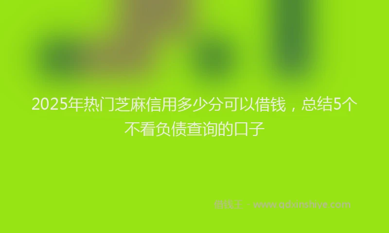 2025年热门芝麻信用多少分可以借钱，总结5个不看负债查询的口子